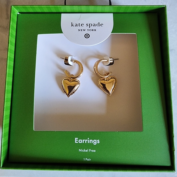Kate Spade Gold Heart Earrings - Picture 1 of 5